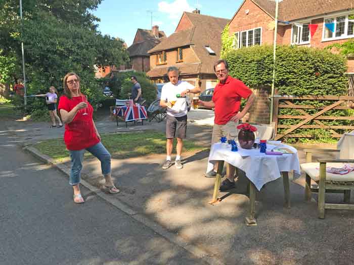 People raising toasts