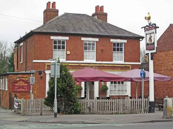 pub as detached red brick building